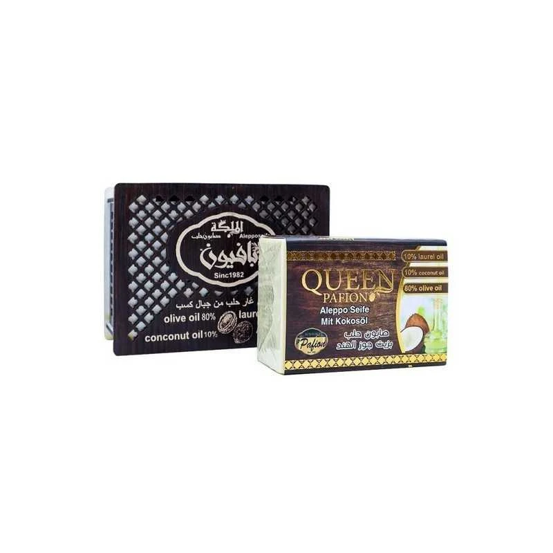 Savon D'Alep à Huile De Coco (coffret Bois) Almalika 150g